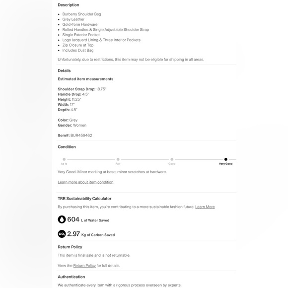 Burberry leather grain shoulder bag - Picture 8 of 8